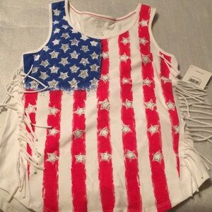 Graphics patriotic sleeveless blouse girls L 10/12